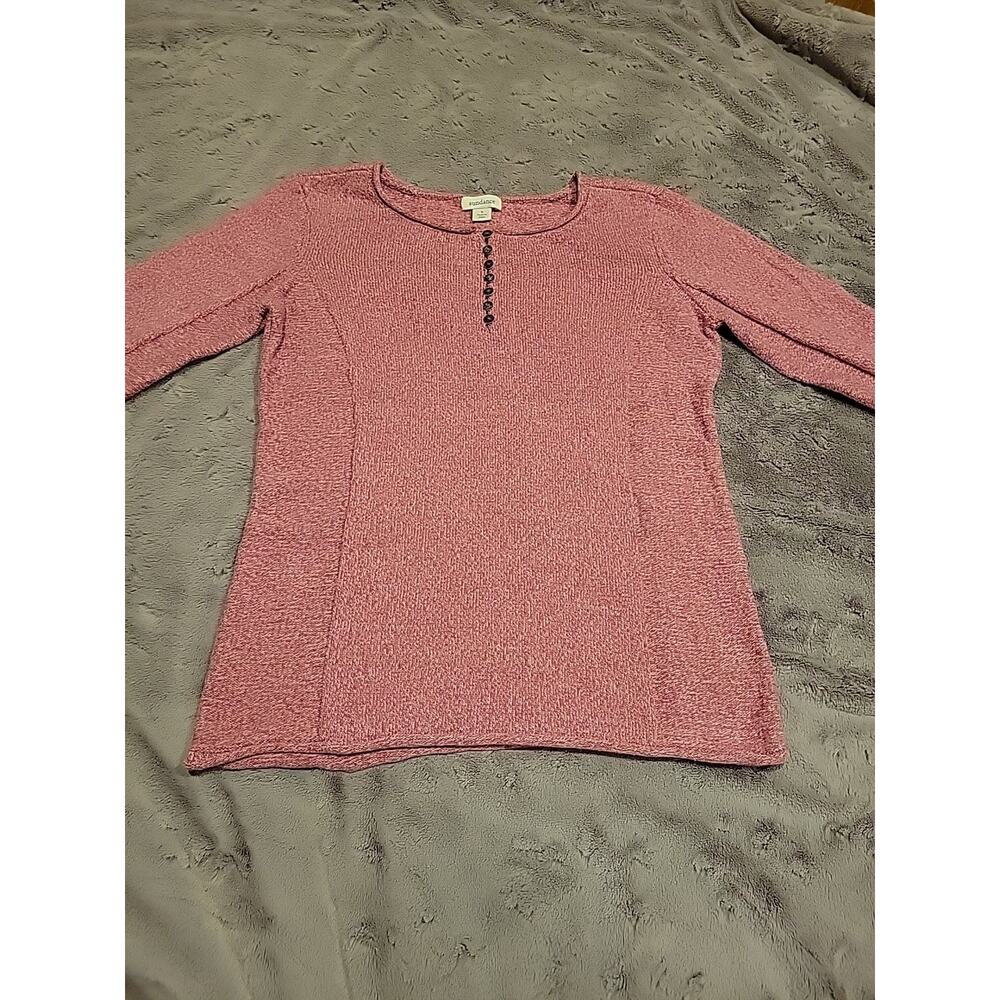 Sundance Henley Sweater Women S Rose Cotton Blend Stretchy
